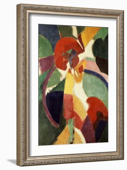 Femme À L'Ombrelle Ou La Parisienne (Woman with Umbrella or the Parisian Lady), 1913-Robert Delaunay-Framed Giclee Print