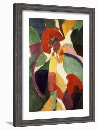 Femme À L'Ombrelle Ou La Parisienne (Woman with Umbrella or the Parisian Lady), 1913-Robert Delaunay-Framed Giclee Print