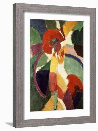 Femme À L'Ombrelle Ou La Parisienne (Woman with Umbrella or the Parisian Lady), 1913-Robert Delaunay-Framed Giclee Print