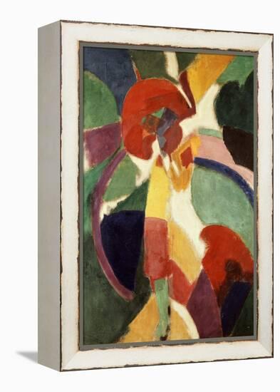 Femme À L'Ombrelle Ou La Parisienne (Woman with Umbrella or the Parisian Lady), 1913-Robert Delaunay-Framed Premier Image Canvas