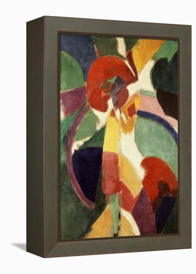 Femme À L'Ombrelle Ou La Parisienne (Woman with Umbrella or the Parisian Lady), 1913-Robert Delaunay-Framed Premier Image Canvas