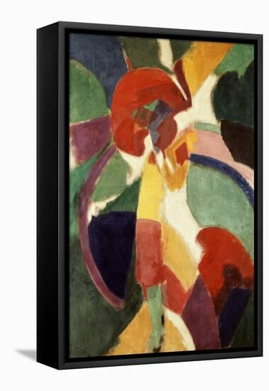 Femme À L'Ombrelle Ou La Parisienne (Woman with Umbrella or the Parisian Lady), 1913-Robert Delaunay-Framed Premier Image Canvas