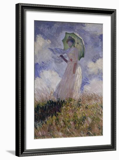 Femme à l'Ombrelle Tournée Vers la Gauche (Woman with Umbrella), 1886-Claude Monet-Framed Giclee Print