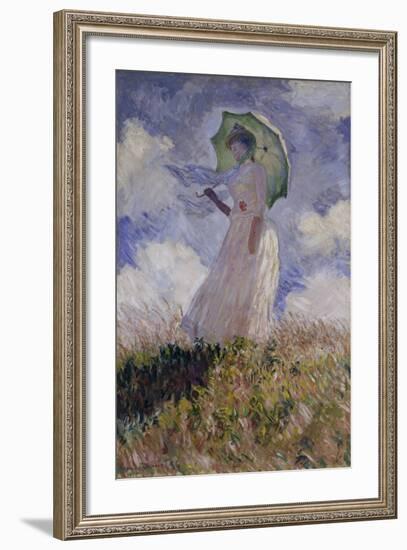 Femme à l'Ombrelle Tournée Vers la Gauche (Woman with Umbrella), 1886-Claude Monet-Framed Giclee Print