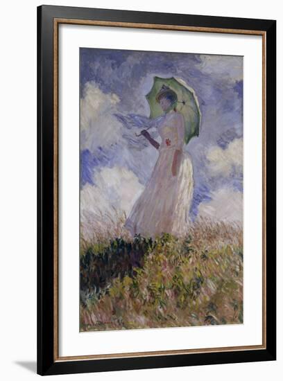 Femme à l'Ombrelle Tournée Vers la Gauche (Woman with Umbrella), 1886-Claude Monet-Framed Giclee Print