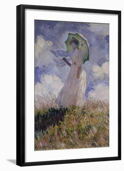 Femme à l'Ombrelle Tournée Vers la Gauche (Woman with Umbrella), 1886-Claude Monet-Framed Giclee Print