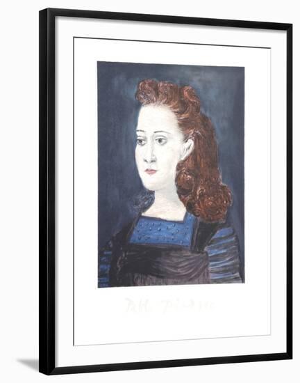 Femme a la Collerette Bleue-Pablo Picasso-Framed Collectable Print