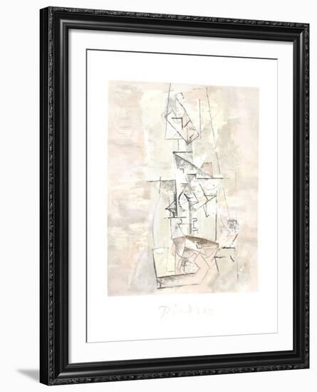 Femme a la Mandoline (Madmoiselle Leonie assie)-Pablo Picasso-Framed Collectable Print