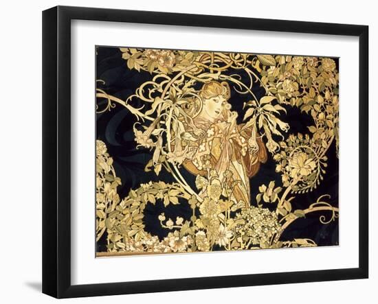 Femme à la marguerite-Alphonse Mucha-Framed Giclee Print