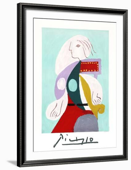 Femme a la Robe Multicolore-Pablo Picasso-Framed Collectable Print