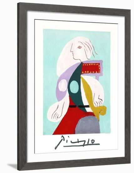 Femme a la Robe Multicolore-Pablo Picasso-Framed Collectable Print