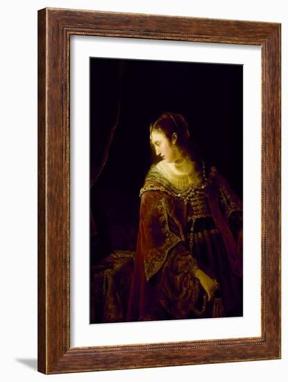 Femme a Sa Coiffeuse  (Woman at Her Dressing Table) Peinture De Ferdinand Bol (1616-1680) - Vers 1-Ferdinand Bol-Framed Giclee Print