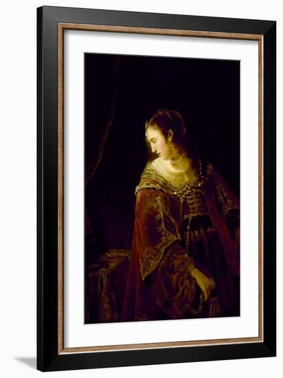 Femme a Sa Coiffeuse  (Woman at Her Dressing Table) Peinture De Ferdinand Bol (1616-1680) - Vers 1-Ferdinand Bol-Framed Giclee Print