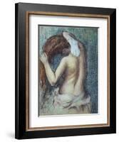 Femme a Sa Toilette, C.1895 (Pastel on Paper)-Edgar Degas-Framed Premium Giclee Print