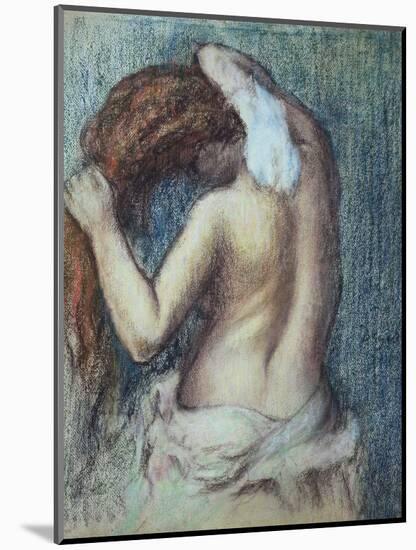 Femme a Sa Toilette, C.1895 (Pastel on Paper)-Edgar Degas-Mounted Premium Giclee Print