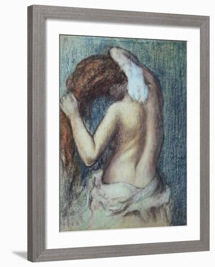 Femme a Sa Toilette, C.1895 (Pastel on Paper)-Edgar Degas-Framed Giclee Print