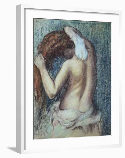 Femme a Sa Toilette, C.1895 (Pastel on Paper)-Edgar Degas-Framed Giclee Print