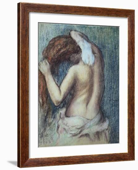Femme a Sa Toilette, C.1895 (Pastel on Paper)-Edgar Degas-Framed Giclee Print