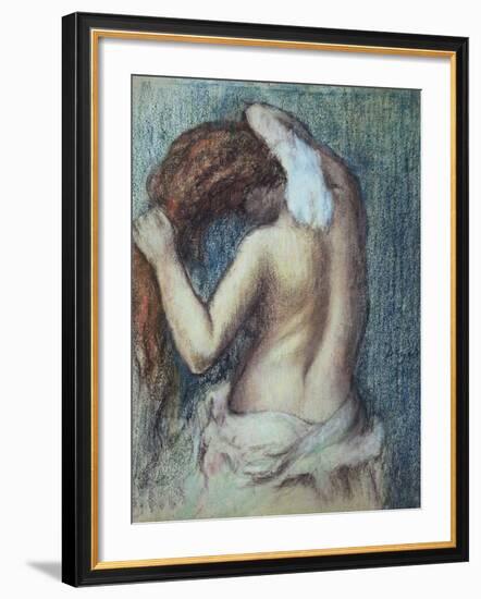 Femme a Sa Toilette, C.1895 (Pastel on Paper)-Edgar Degas-Framed Giclee Print