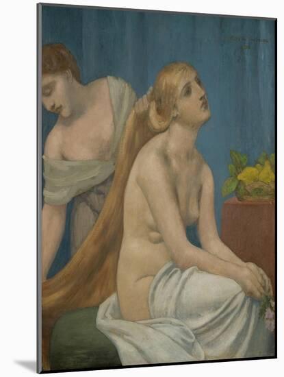 Femme a sa toilette-Woman at her toilette,1883. Canvas,75 x 63 cm R. F.3962.-Pierre Puvis de Chavannes-Mounted Giclee Print