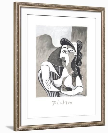 Femme Accoudee au Fauteuil-Pablo Picasso-Framed Collectable Print