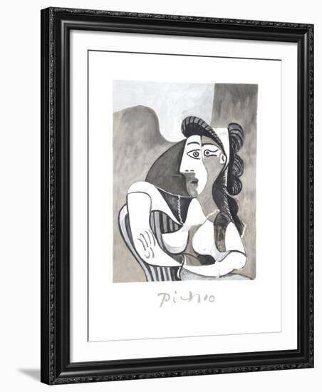 Femme Accoudee au Fauteuil-Pablo Picasso-Framed Collectable Print