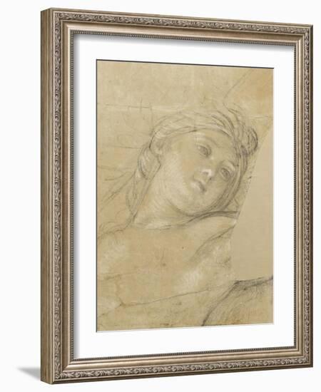 Femme ailée, couchée sur des nuages-Charles Le Brun-Framed Giclee Print