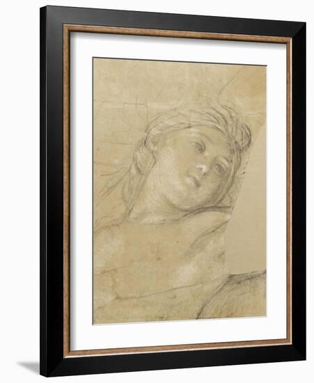 Femme ailée, couchée sur des nuages-Charles Le Brun-Framed Giclee Print