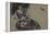 Femme arabe assise à terre et études de boutons;Etude pour" Les Femmes d'Alger"; vers 1833-1834-Eugene Delacroix-Framed Premier Image Canvas