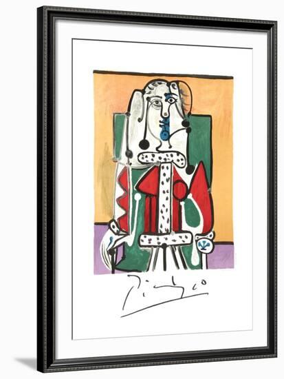 Femme Assise A La Robe D'Hermine-Pablo Picasso-Framed Collectable Print