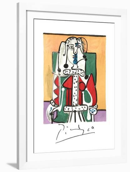 Femme Assise A La Robe D'Hermine-Pablo Picasso-Framed Collectable Print
