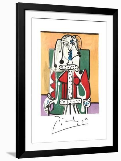 Femme Assise A La Robe D'Hermine-Pablo Picasso-Framed Collectable Print