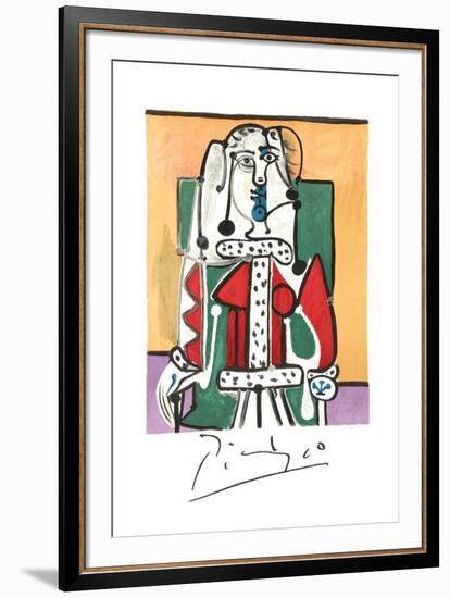 Femme Assise A La Robe D'Hermine-Pablo Picasso-Framed Collectable Print