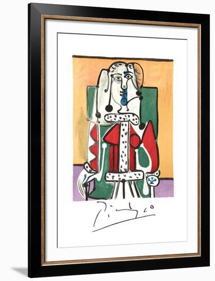 Femme Assise A La Robe D'Hermine-Pablo Picasso-Framed Collectable Print