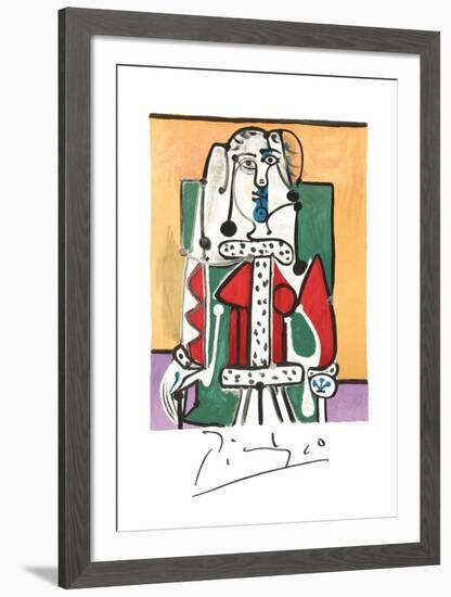 Femme Assise A La Robe D'Hermine-Pablo Picasso-Framed Collectable Print