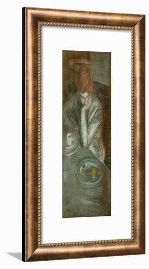 Femme assise, accoude a une table, 1889 R. F.38811.-Paul Helleu-Framed Giclee Print