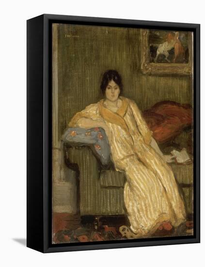Femme assise dans un canapé-Théophile Alexandre Steinlen-Framed Premier Image Canvas