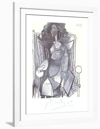 Femme Assise Dans un Fauteuil Tresse-Pablo Picasso-Framed Collectable Print