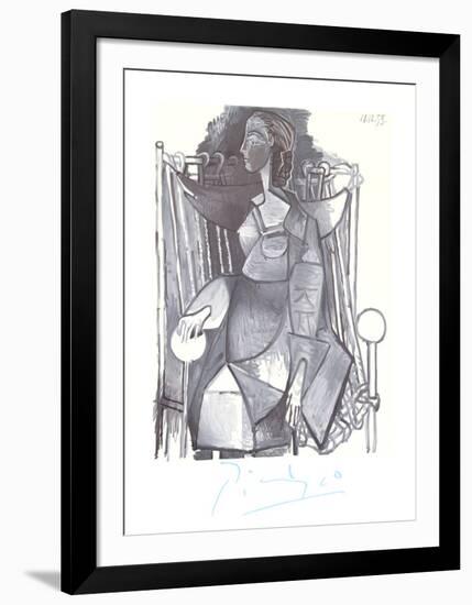 Femme Assise Dans un Fauteuil Tresse-Pablo Picasso-Framed Collectable Print