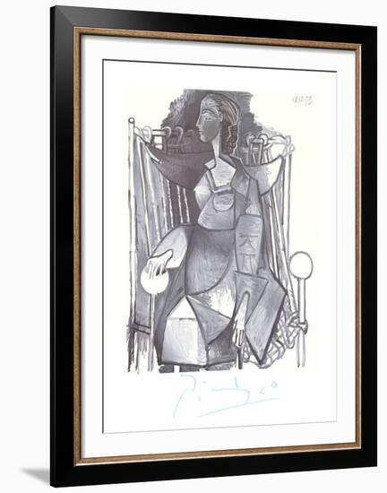 Femme Assise Dans un Fauteuil Tresse-Pablo Picasso-Framed Collectable Print