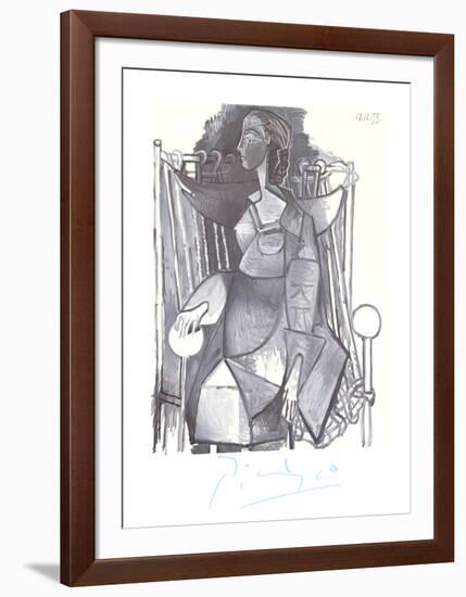 Femme Assise Dans un Fauteuil Tresse-Pablo Picasso-Framed Collectable Print