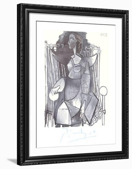 Femme Assise Dans un Fauteuil Tresse-Pablo Picasso-Framed Collectable Print