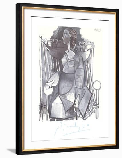 Femme Assise Dans un Fauteuil Tresse-Pablo Picasso-Framed Collectable Print