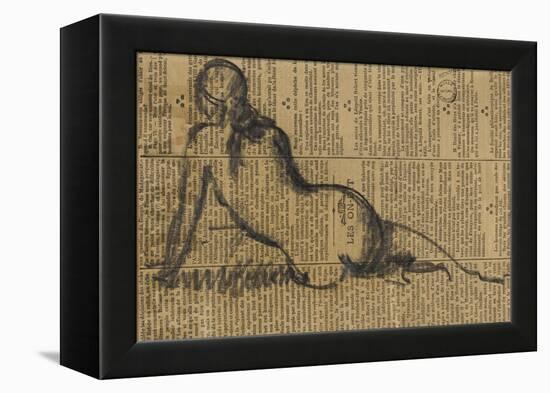 Femme assise de dos-Jean Jacques Henner-Framed Premier Image Canvas