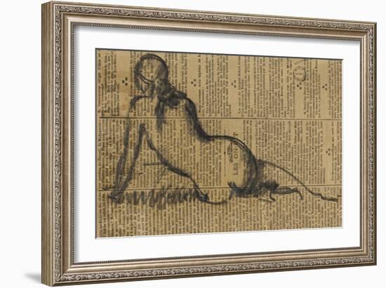 Femme assise de dos-Jean Jacques Henner-Framed Giclee Print