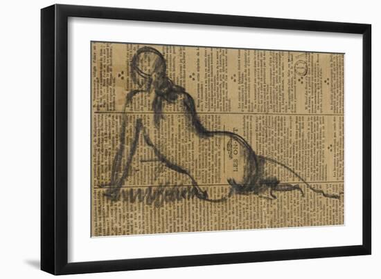 Femme assise de dos-Jean Jacques Henner-Framed Giclee Print