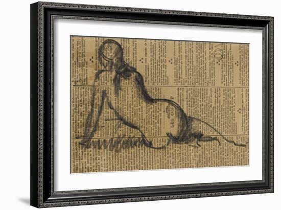 Femme assise de dos-Jean Jacques Henner-Framed Giclee Print