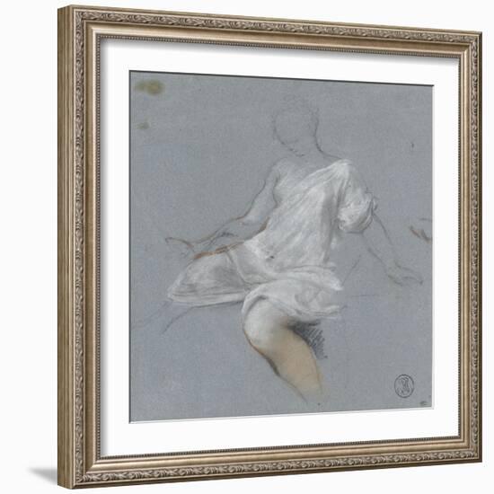 Femme assise, en chemise, tournée vers la gauche-Nicolas Vleughels-Framed Giclee Print