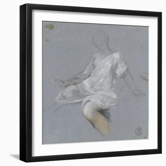 Femme assise, en chemise, tournée vers la gauche-Nicolas Vleughels-Framed Giclee Print