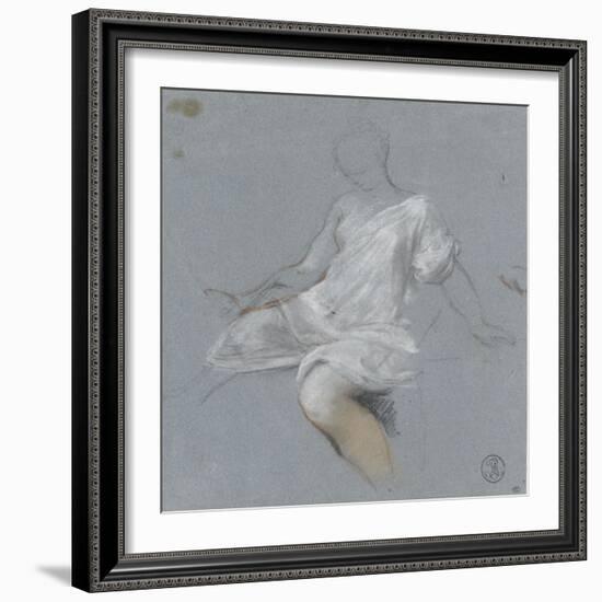 Femme assise, en chemise, tournée vers la gauche-Nicolas Vleughels-Framed Giclee Print